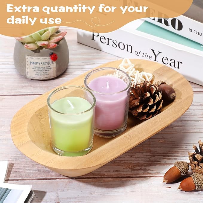 Nuogo 10 Pack Wooden Dough Bowls Bulk 8.5 Inch Rustic Dough Bowls for Wedding DIY Candle Home Crafts Making Farmhouse Fruits Supplies Decoration(Khaki)