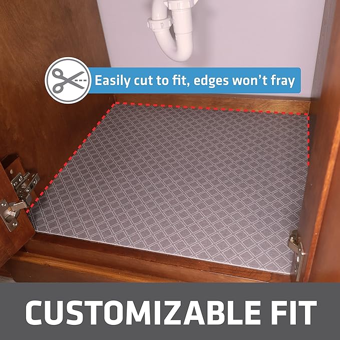 Drymate Premium XL Under Sink Mat, Waterproof Cabinet Protection Mats for Kitchen & Bathroom, Absorbent Shelf Liners, Slip-Resistant, Non-Adhesive, Machine Washable (USA Made)(24?쓝59??(Taupe)