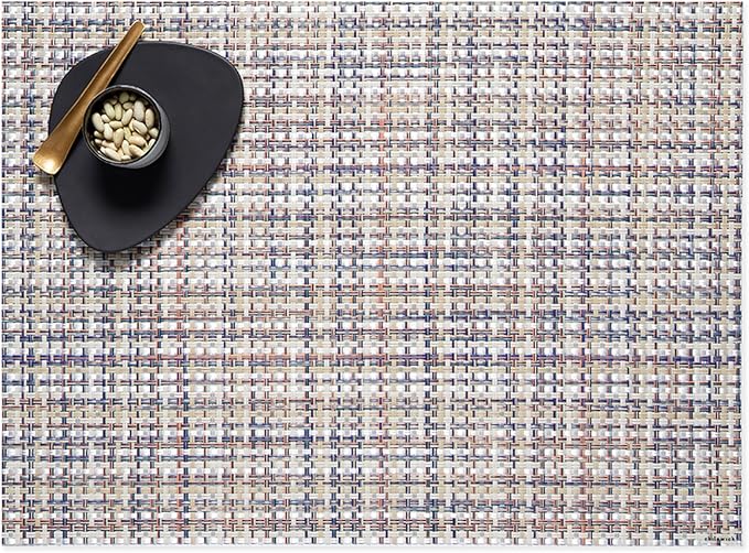 Chilewich Basketweave Placemats in Bon Bon - Set of 4 - Easy Care Woven Tabletop Textiles - Indoor/Outdoor - 19" x 14" Rectangle