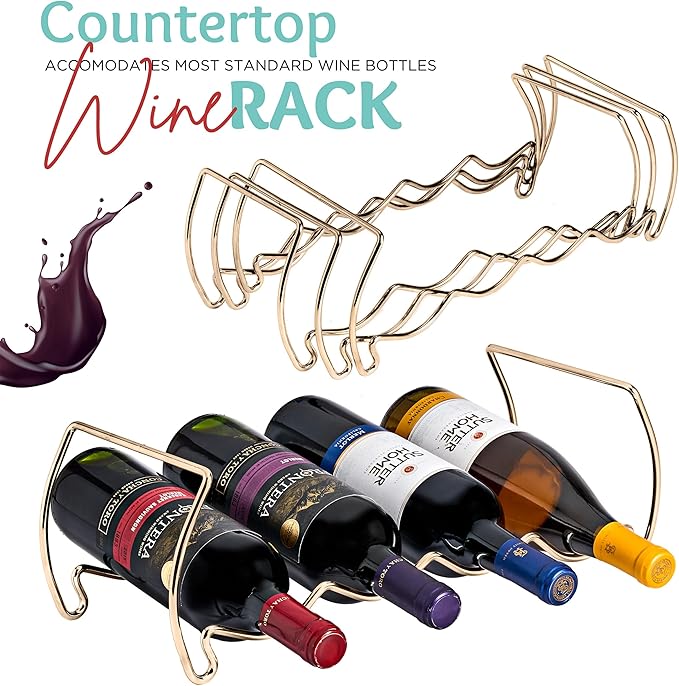 Sorbus 6-Tier Stackable Wine Rack - Classic Style Wine Racks for Bottles - Perfect for Bar, Wine Cellar, Basement, Cabinet, Pantry, etc - Hold 24 Bottles, Metal (Copper)