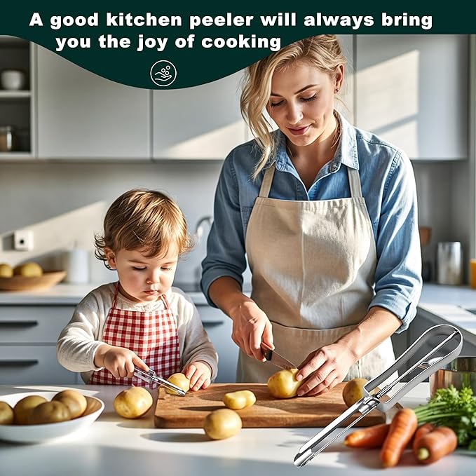 Sokalchw Best Vegetable Carrot Potato Peelers for Kitchen, 2 Pcs, Just Like Mom's old steel Fruits Peeler(52877)