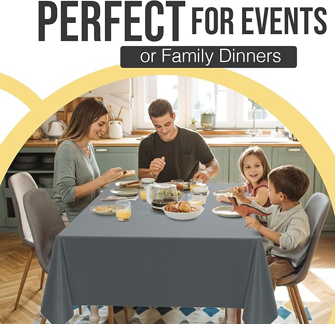Exquisite 66% Thicker Premium Plastic Table Cloth Rectangle Table Cover 0.5 Mil 24 Pack Silver Table Cloth 54 Inch x 108 Inch Disposable Tablecloth Won't Tear Easily Like Cheap Thin Brands