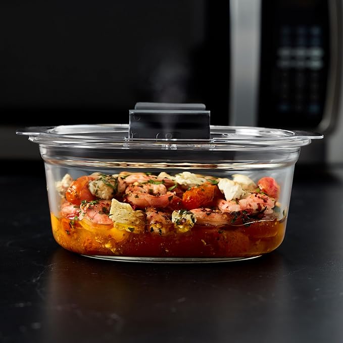 Rubbermaid Brilliance짰 Glass Round Leak-Proof 6-Piece Set Food Storage Containers, Food Containers with Lids, Meal Prep Containers