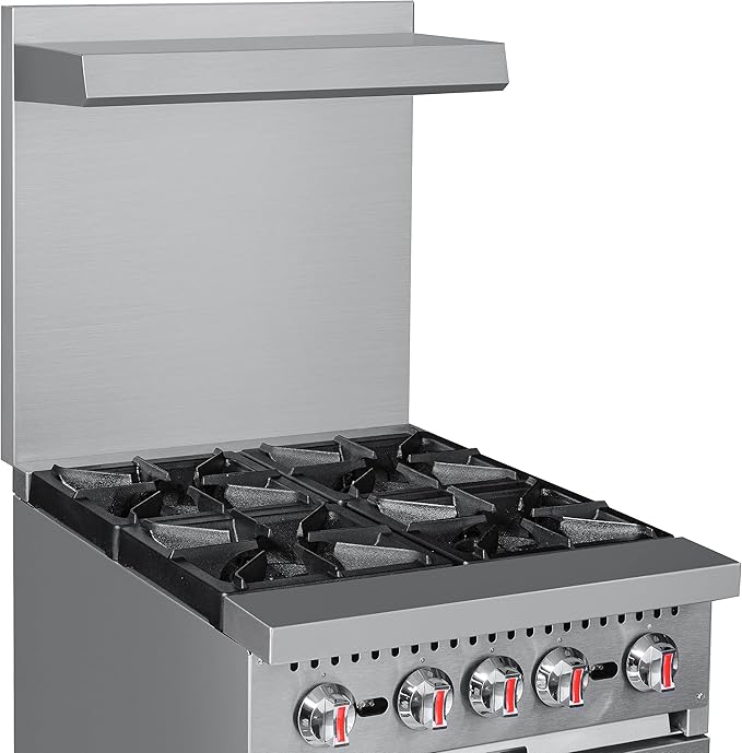 KoolMore 24 in. 4 Burner Commercial Liquid Propane Range with Oven (KM-CR24-LP)