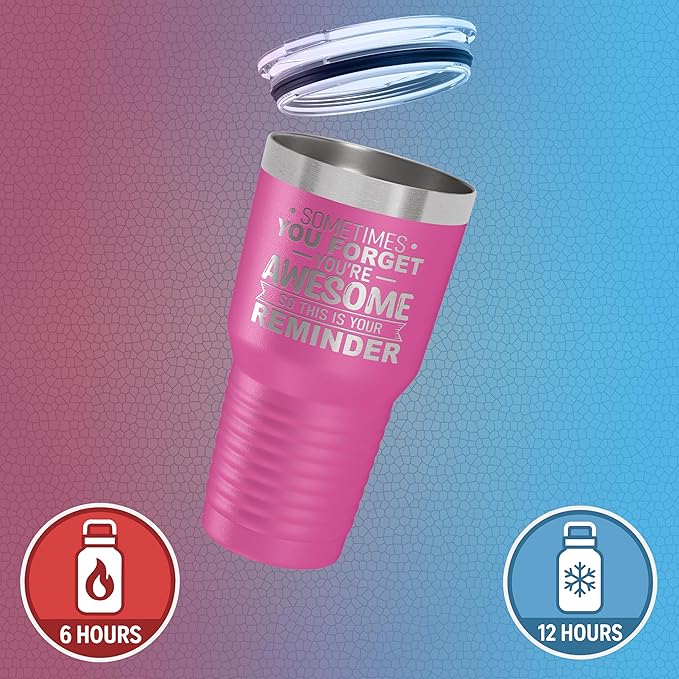 Spotted Dog Company Inspirational Tumbler, Inspirational Gifts for Men Dad Father Wife Sister Women, Birthday For Him Her, You?셱e Awesome Tumbler, Teacher Coworker Gifts 30oz Pink