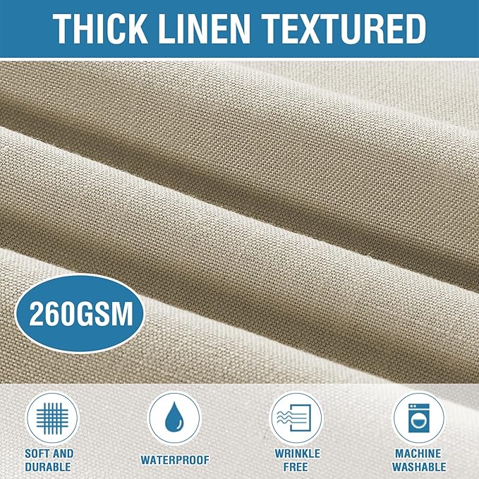 H.VERSAILTEX Linen Textured Table Cloths 54 x 108 Inch Premium Solid Tablecloth Spill-Proof Waterproof Table Cover for Dining Buffet Feature Extra Soft and Thick Fabric Wrinkle Free, Taupe