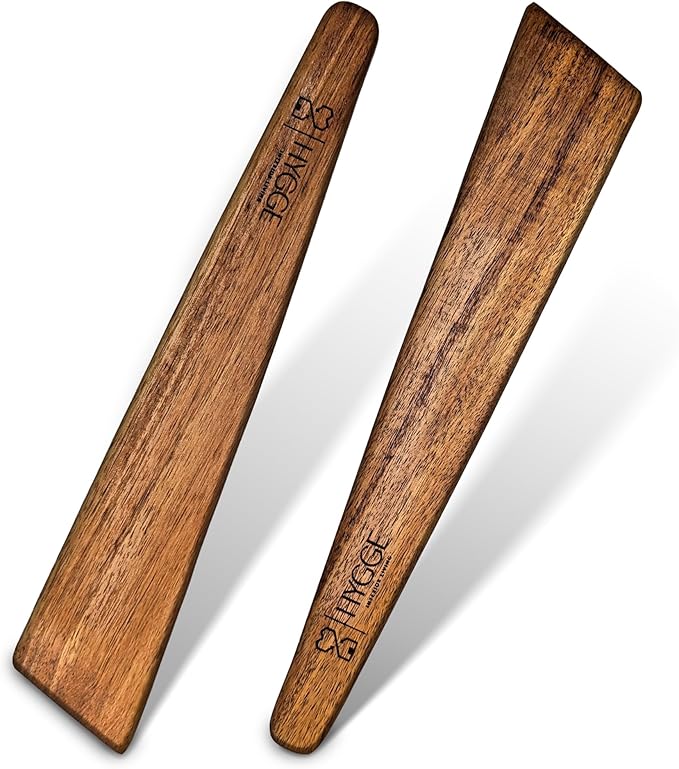 Wooden Spatula for Cooking ??12 inch Premium Wood Turner for Nonstick Pans & Cast Iron ??Durable Kitchen Utensil, Egg Scraper, Pancake Flipper, Kitchen Gift Idea ??Set of 2