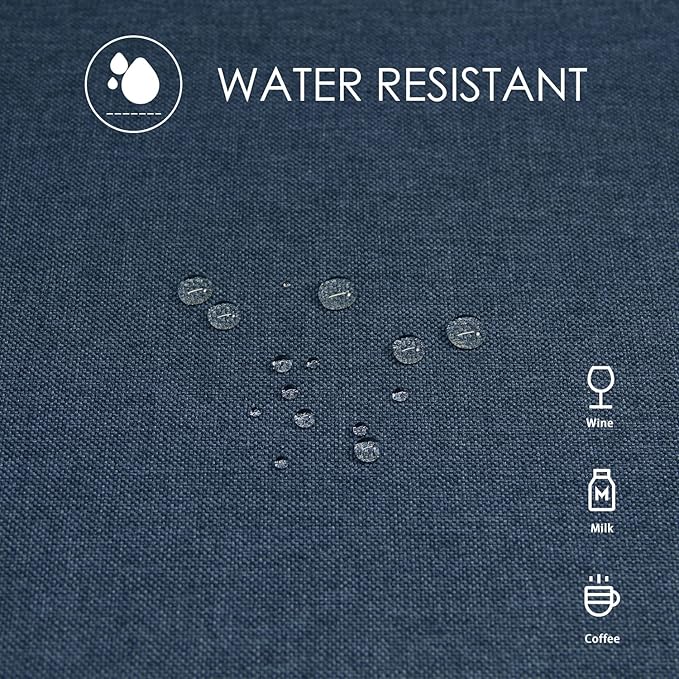 BALCONY & FALCON Rectangle Table Cloth ??Waterproof, Wrinkle-Resistant & Dust-Proof Farmhouse Tablecloth for Dining, Kitchen, Party Decorations, Outdoor Patio, Baby Shower (Dark Blue, 55" x 71")