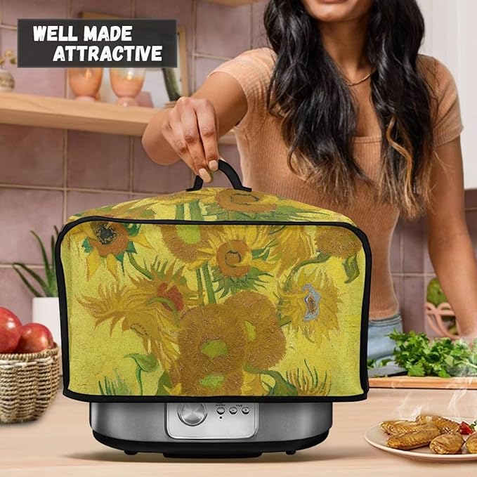 Van Gogh Paintings Slow Cooker Cover Compatible with Crock-Pot 6-8 Qt Slow Cookers Cover Oval Dust Protection Appliances Cover Machine Washable