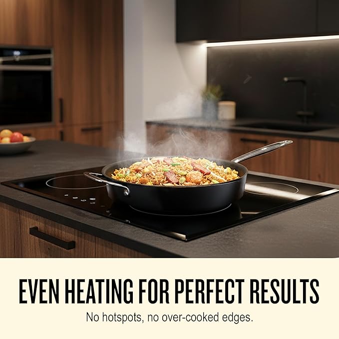 Alva Maestro Nonstick Ceramic Saute Pan with Glass Lid 4Qt. - Easy to Clean, Oven Safe and Made without PFAS, PFOA & PTFE - Induction and All Stovetop Compatible with Even Heat Distribution