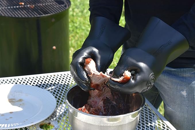 MagneCHEF Magnetic BBQ Grill Gloves ??Heat Resistant, Patented Magnetic Safety Clip Easy On & Off, Firefighter-Designed, Dishwasher-Safe, Waterproof, Perfect for Grilling, Smoking, Frying, Baking