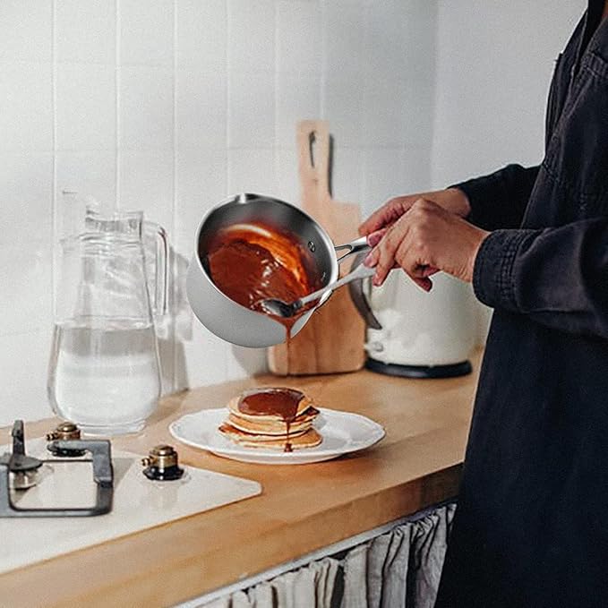 Tri-Ply Stainless Steel Sauce Pan with Steamer Basket & Strainer Glass Lid?밠ulti-Function Pot 2.5 QT- Modern Sleek Design?밪afe,Chemical-Free& Stylish Cookware?밬pgrade Your Kitchen with Healthy Cooking