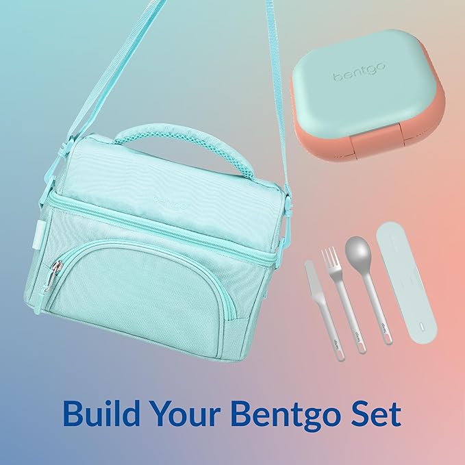 Bentgo Chill Mini Leak-Proof Lunch Box ??Built-In Ice Pack Keeps Food Cold, 2.7-Cup Capacity for Snacks or Sandwich, 3 or 4 Compartments, PFAS & BPA-Free, Ideal for Adults & Kids 3+ (Seaside Papaya)