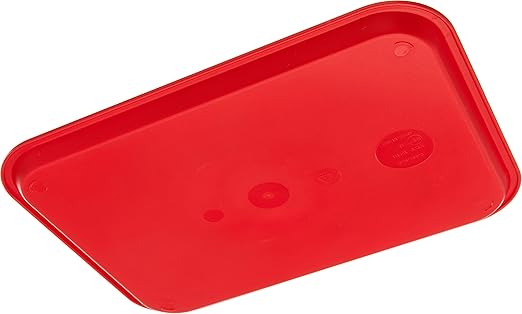 Carlisle FoodService Products CT121605 Caf챕 Standard Cafeteria/Fast Food Tray, 12" x 16", Red (Pack of 2)