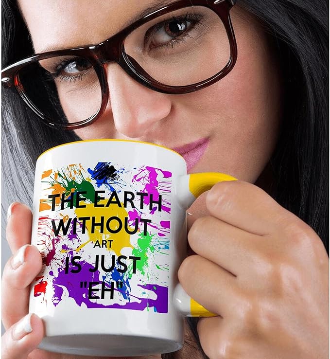 Custom Two-Tone Yellow Coffee Mug 11oz - Personalized Design Both Sides - White & Sunny Yellow Ceramic Mug Gift - Cheerful Present