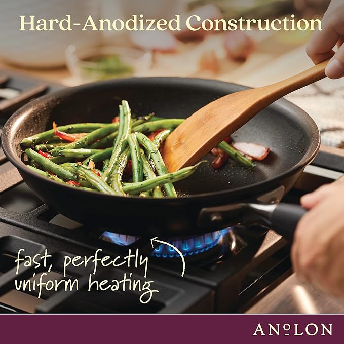 Anolon Advanced Home Hard Anodized Nonstick Frying Pan, 8.5 Inch ??Small Non Stick Egg Pan, Durable Nonstick Skillet - Onyx