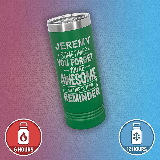 Personalized Inspirational Tumbler, Inspirational Gifts for Men Dad Father Wife Sister Women, Custom Birthday For Him Her, Customized You?셱e Awesome Tumbler, Teacher Coworker Gifts 22oz Green