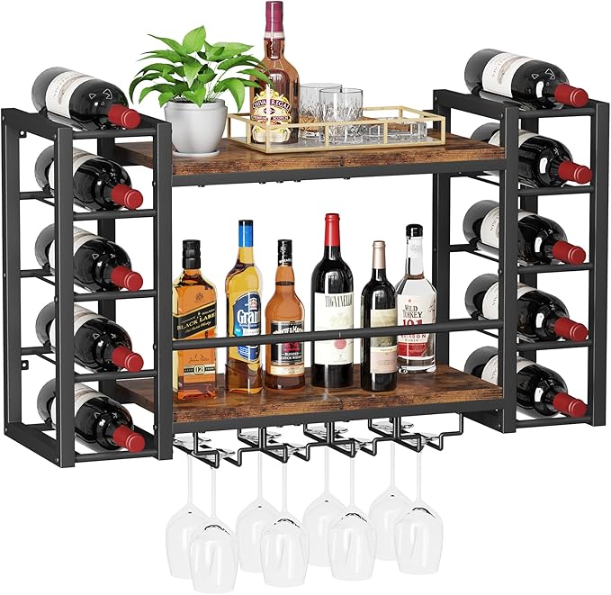 Homeiju Wall Mount Wine Rack 40 (31.9" W x 9.8" D x 19.7" H)