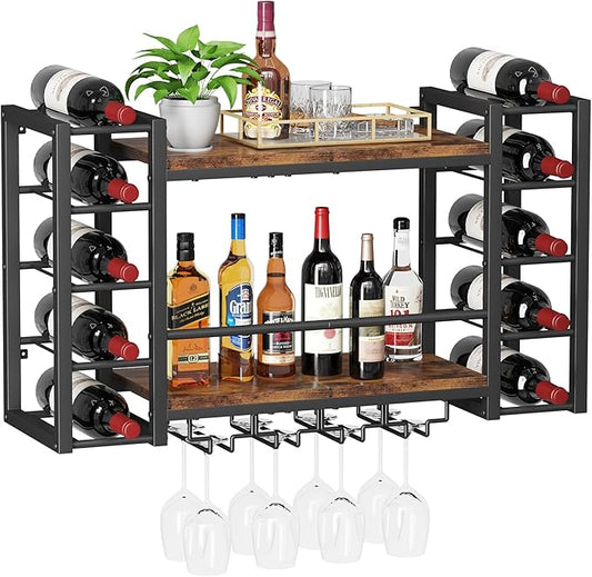 Homeiju Wall Mount Wine Rack 40 (31.9" W x 9.8" D x 19.7" H)