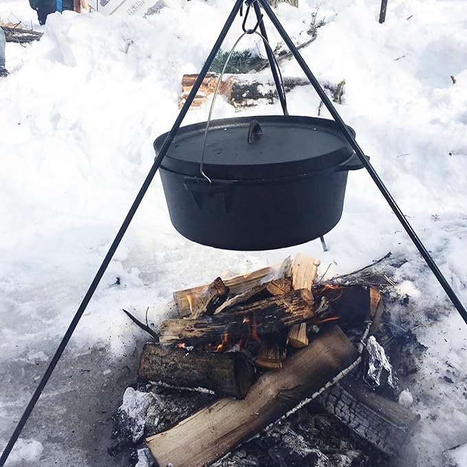 Cuisiland Seasoned 12 Quart DIA 14IN Cast Iron Dutch Oven lip lid