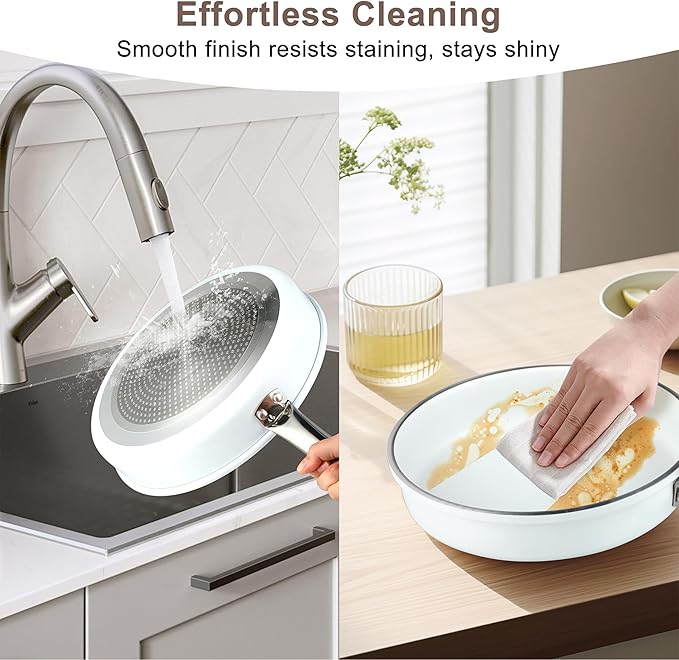 5 Pcs Pots and Pans Set, Nonstick Cookware Set with Glass Lids, Non-toxic Healthy Kitchen Cooking Set, PFAS and PFOA Free