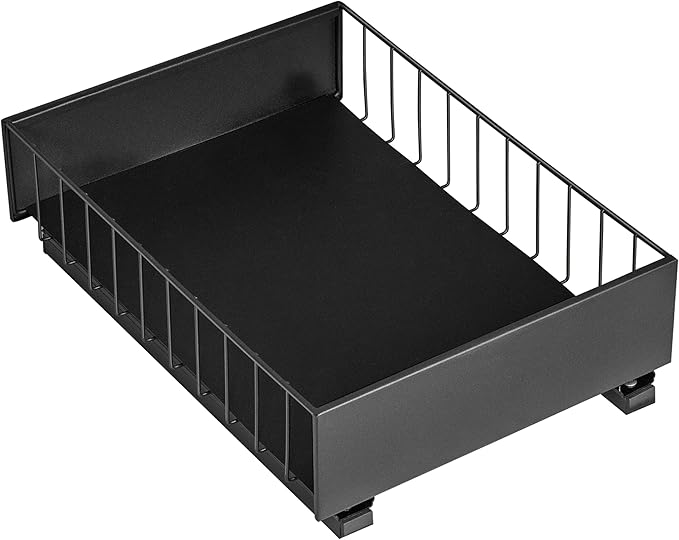LYNK PROFESSIONAL짰 Pull Out Cabinet Organizer, 10" x 14" Single Tier Slide Out Drawers for Kitchen Cabinets - Sliding Pull-Out Pantry Shelves ??Home Shelf Organizers - Lifetime Ltd. Warranty, Black