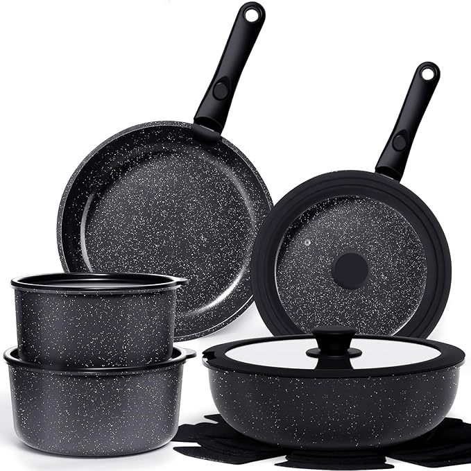 GiPP Ceramic Pots and Pans Set Non Stick, Nonstick Detachable Handle Cookware Sets, Healthy Non Toxic PFAS PFOA & PTFE Free, Dishwasher 竊냀ven Safe, Induction Kitchen Pot and Pan, 15 Piece Grey