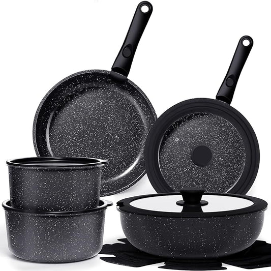 GiPP Ceramic Pots and Pans Set Non Stick, Nonstick Detachable Handle Cookware Sets, Healthy Non Toxic PFAS PFOA & PTFE Free, Dishwasher 竊냀ven Safe, Induction Kitchen Pot and Pan, 15 Piece Grey