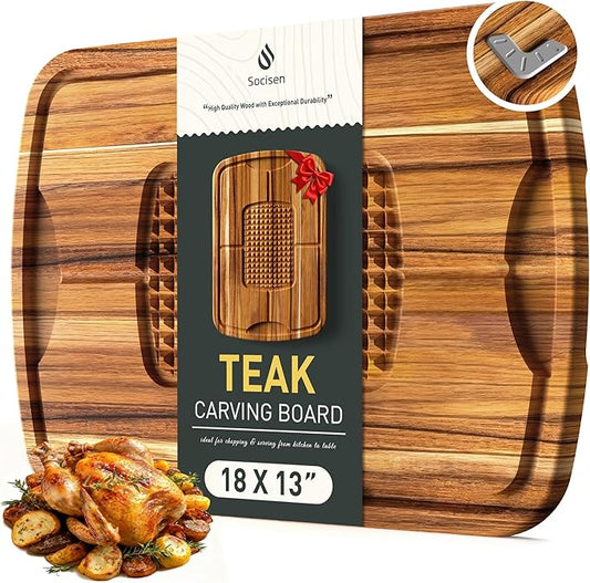 Cutting Board Wood Chopping Board Double Sided Charcuterie Boards Serving Board Kitchen Essential House Warming Hostess Host Gift Serving Tray for Christmas Wedding Birthday Anniversary Sky Blue
