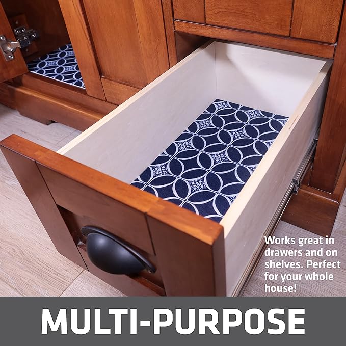 Drymate Premium XL Under Sink Mat, Waterproof Cabinet Protection Mats for Kitchen & Bathroom, Absorbent Shelf Liners, Slip-Resistant, Non-Adhesive, Machine Washable (USA Made)(24?쓝59??(Indigo)