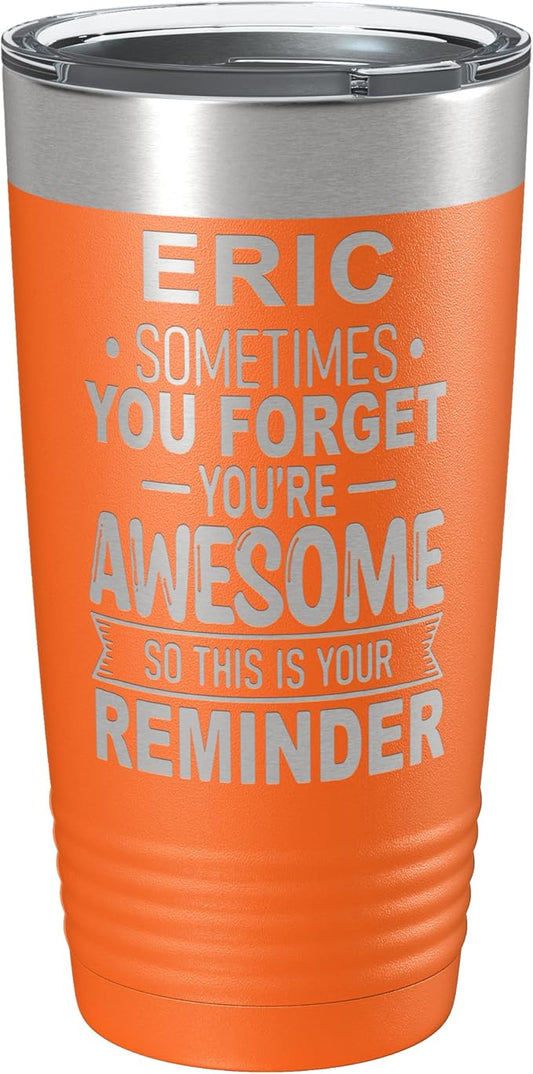 Personalized Inspirational Tumbler, Inspirational Gifts for Men Dad Father Wife Sister Women, Custom Birthday For Him Her, Customized You?셱e Awesome Tumbler, Teacher Coworker Gifts 20oz Orange