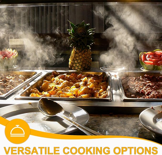 VOISEN 2 Pack Hotel Pans, 2.5" Deep, Anti-Jamming, Commercial Stainless Steel Steam Table & Catering Food Pans