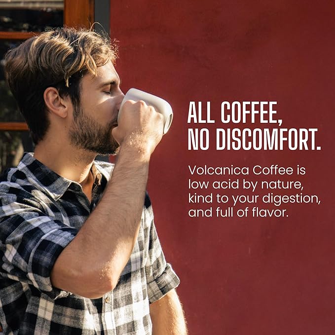 Volcanica Espresso Beans Decaf Coffee, Dark Roast Whole Bean Coffee, Bold Sweet Flavor, Swiss Water Process, Fresh Roasted, Kosher, Vegan, Gluten-Free, 16 oz