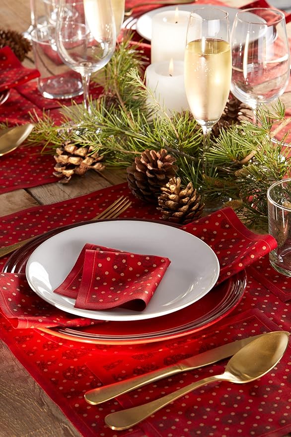 MY DRAP Cotton Placemat, Pine Cone, 6 Units per roll