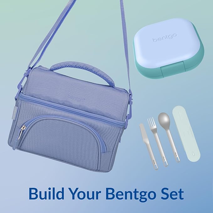Bentgo Chill Mini Leak-Proof Lunch Box ??Built-In Ice Pack Keeps Food Cold, 2.7-Cup Capacity for Snacks or a Sandwich, 3 or 4 Compartments, PFAS & BPA-Free, Ideal for Adults & Kids 3+ (Tide Blues)