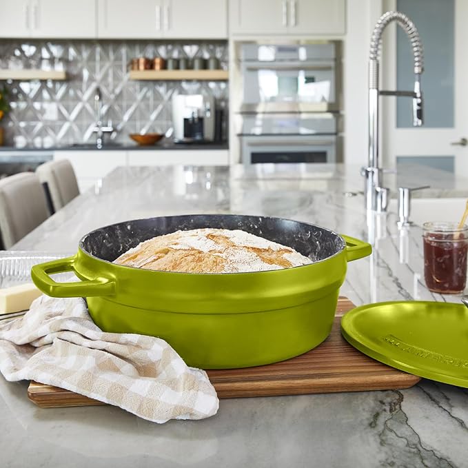 All American 1930 - Dutch Oven - The Saucier Set, Kelp Green - 5.5qt Capacity - Perfect for Sauces, Soups & Simmering - Non Stick & PFAS Free - Made in the USA