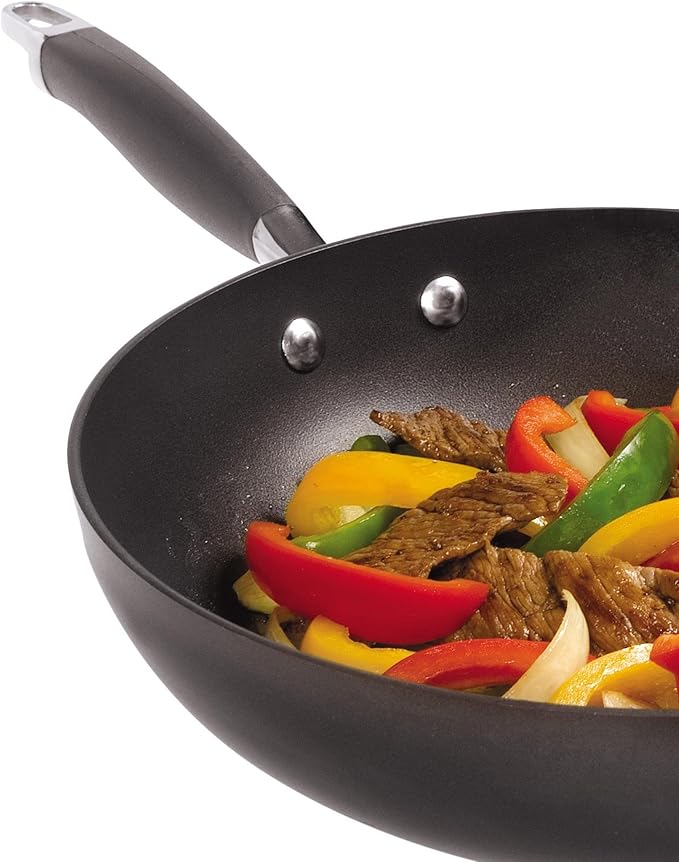 Anolon Advanced Hard Anodized Nonstick Frying Pan/ Fry Saute All Purpose Pan with Lid - 12 Inch, Gray