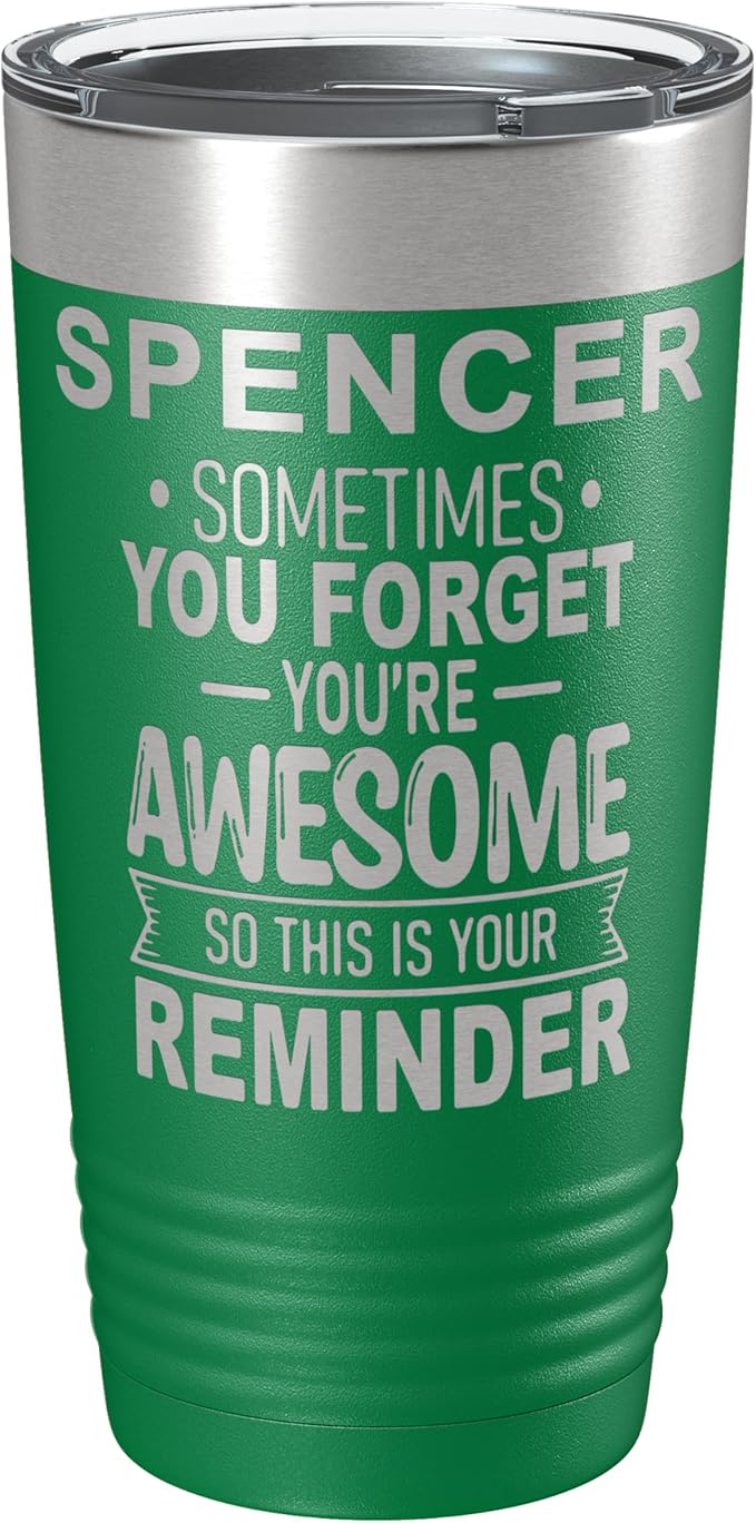 Personalized Inspirational Tumbler, Inspirational Gifts for Men Dad Father Wife Sister Women, Custom Birthday For Him Her, Customized You?셱e Awesome Tumbler, Teacher Coworker Gifts 20oz Green