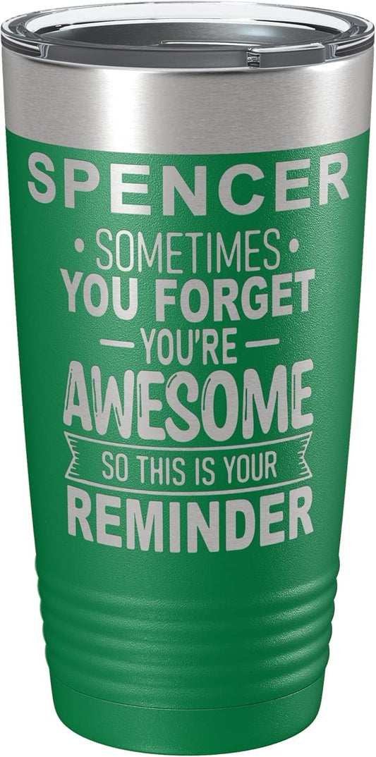 Personalized Inspirational Tumbler, Inspirational Gifts for Men Dad Father Wife Sister Women, Custom Birthday For Him Her, Customized You?셱e Awesome Tumbler, Teacher Coworker Gifts 20oz Green