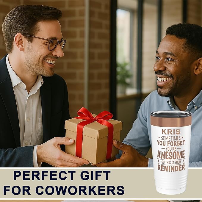 Personalized Inspirational Tumbler, Inspirational Gifts for Men Dad Father Wife Sister Women, Custom Birthday For Him Her, Customized You?셱e Awesome Tumbler, Teacher Coworker 20oz White Copper