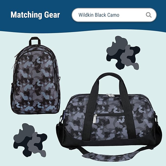 Wildkin Kids Insulated Lunch Box ??Durable and Reusable for School & Travel - Black Camo