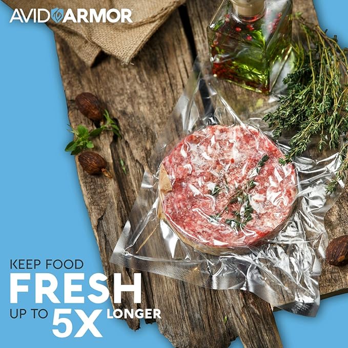 Avid Armor Chamber Vacuum Sealer Bags ??6x10" & 8x12" ??280 Pack ??Heavy Duty Commercial Grade, BPA-Free Pouches for Sous Vide, Food Preservation, Meat Storage, Freezing, and Long-Term Storage