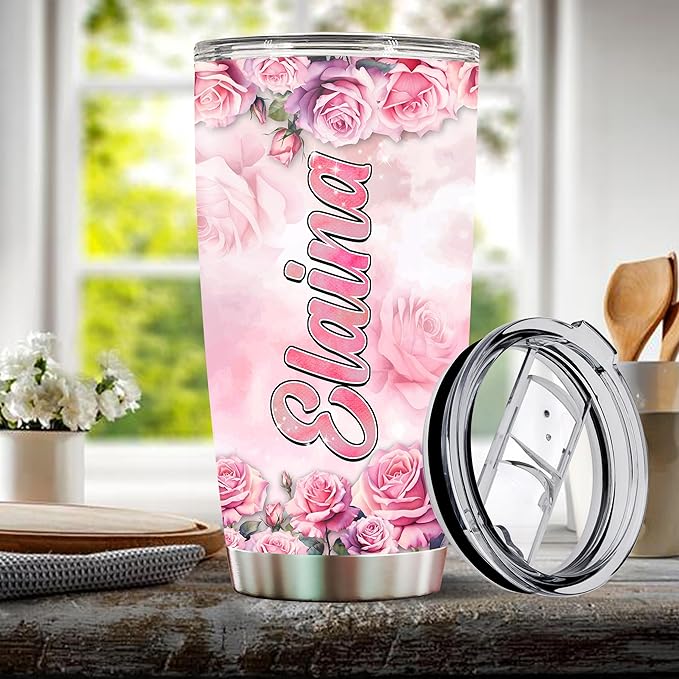 WONWIX Personalized Unique Hockey Themed Gifts for Women, Daughter, Wife, Mom, Insulated Stainless Steel 20oz Coffee Cup Mug Tumbler, Perfect for Christmas, Birthday, Mother's Day, Valentine