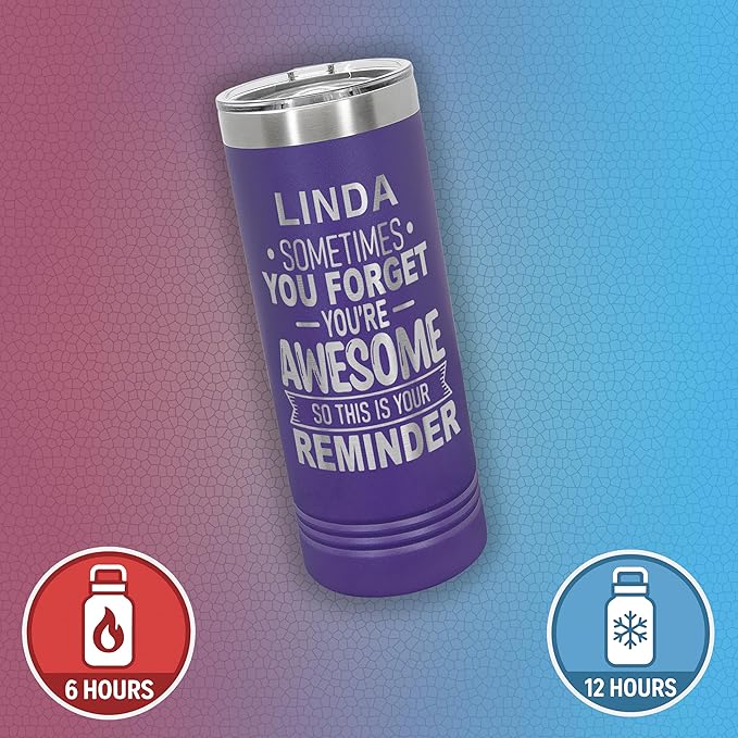 Personalized Inspirational Tumbler, Inspirational Gifts for Men Dad Father Wife Sister Women, Custom Birthday For Him Her, Customized You?셱e Awesome Tumbler, Teacher Coworker Gifts 22oz Purple