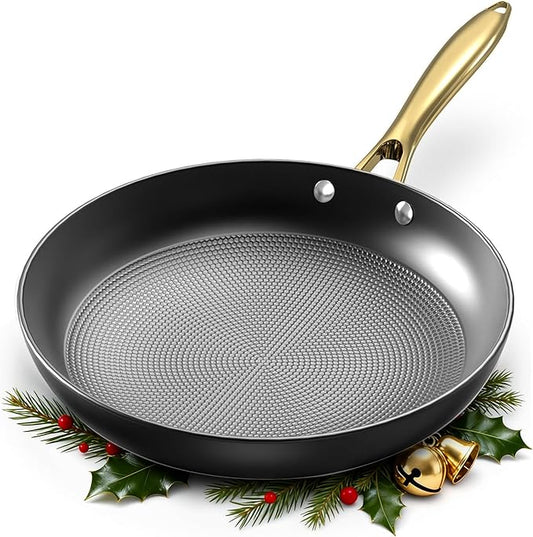 imarku Cast Iron Skillets, 12 Inch Cast Iron Pan, Professional Non Stick Frying Pans Long Lasting Nonstick Frying Pan Nonstick Pans Stay Cool Handle Easy Clean, Unique Christmas Gifts for Women/Men