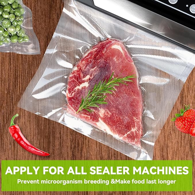 HytusCooking [6 Pack] Vacuum Sealer Bags Rolls, 3 Rolls 11" x 20' & 3 Rolls 10" x 20', Heavy Duty Multi-Layer Commercial Grade Food Storage Bags for Sous Vide, Meal Prep [BPA-Free]