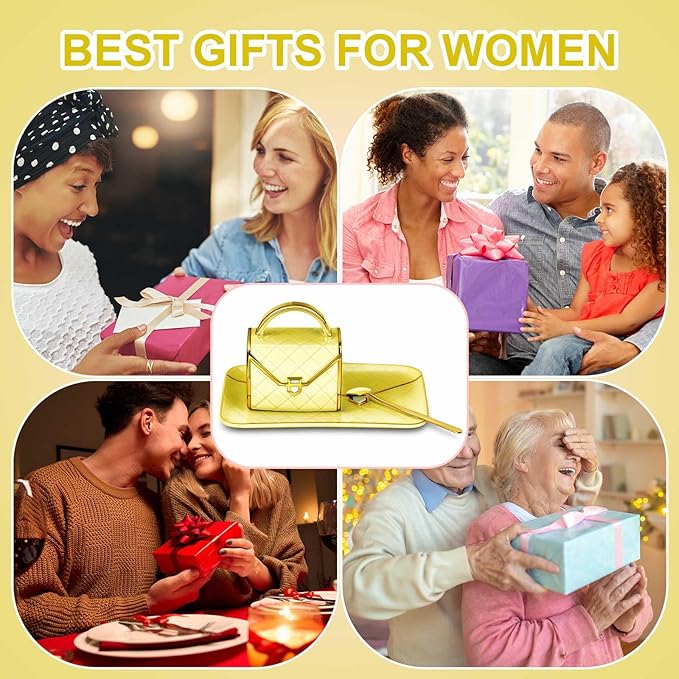 Zubebe 1 Set Coffee Mug Elegant Handbag Shaped Cup Valentine's Day Modern Ceramic Purse Mug with Spoon and Saucer, 10oz Cute Creative Tea Cup for Woman Girls Gift (Light Yellow)