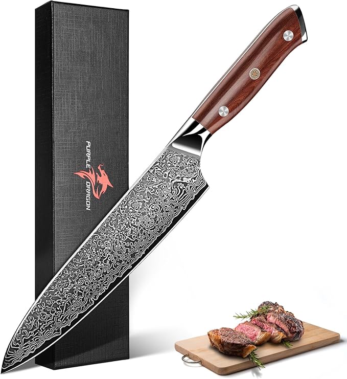 Purple Dragon Carbon Steel Slicing for Sourdough,Cake and Fruits,GiftBox,Annive Idea Gift