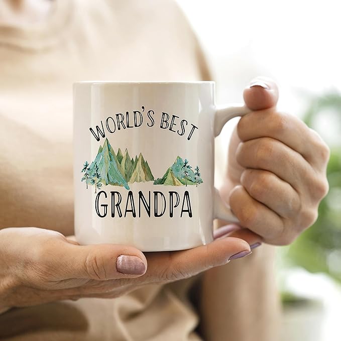 QASHWEY Grandpa Coffee Mug, Grandpa Gifts, BestGrandpa Mug, GrandpaCoffee Mugs Tea Cup Gifts for GrandpaPapa Dad Men, World?셲 Best GrandpaCoffee Cups Ceramic 11oz