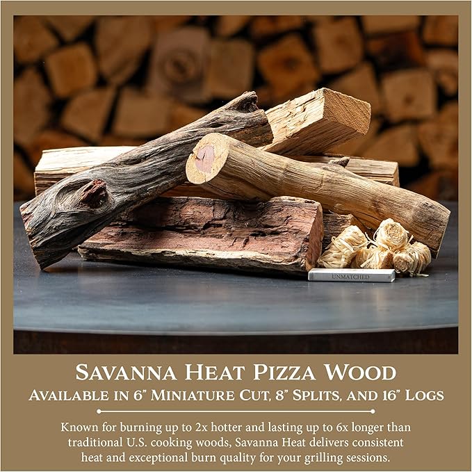 Cutting Edge Firewood Savanna Heat Medium-Sized Pizza Wood (8??Length) | Premium Firewood for Wood Fired Pizza Ovens | Burns Hotter & Longer | Supports African Communities & Wildlife